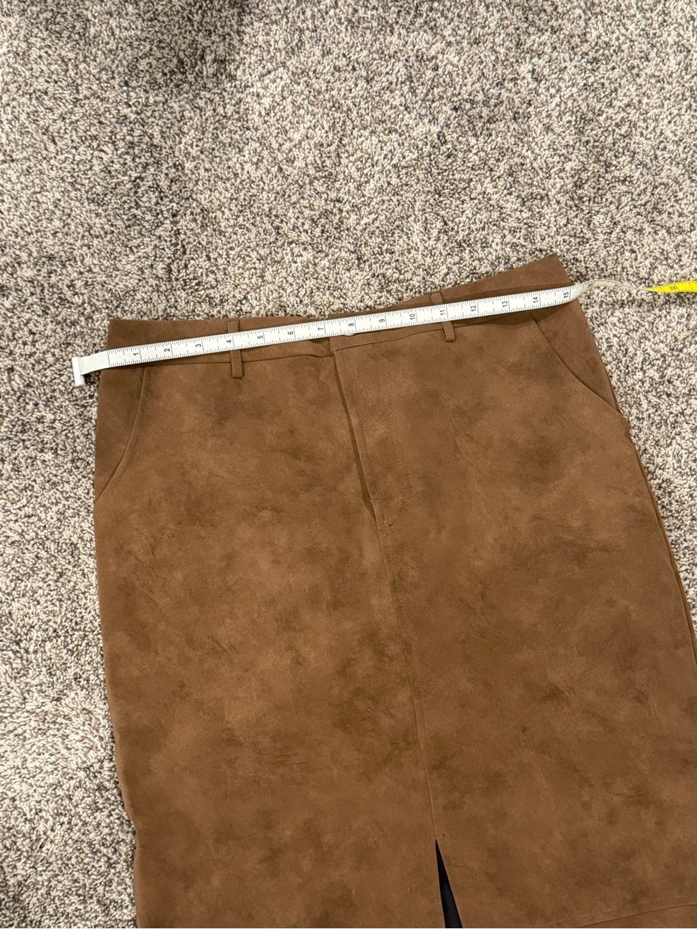 Missguided Brown Suede-Look Skirt with Lining